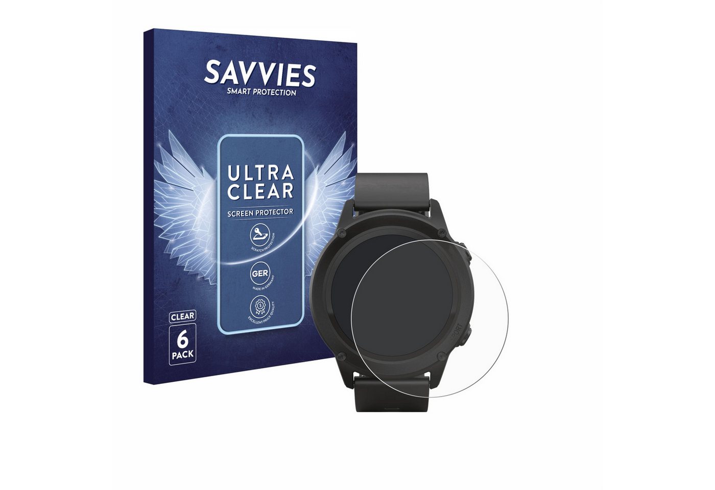 Savvies Schutzfolie für SilverCrest Fitness-Smartwatch, Displayschutzfolie, 6 Stück, Folie klar von Savvies