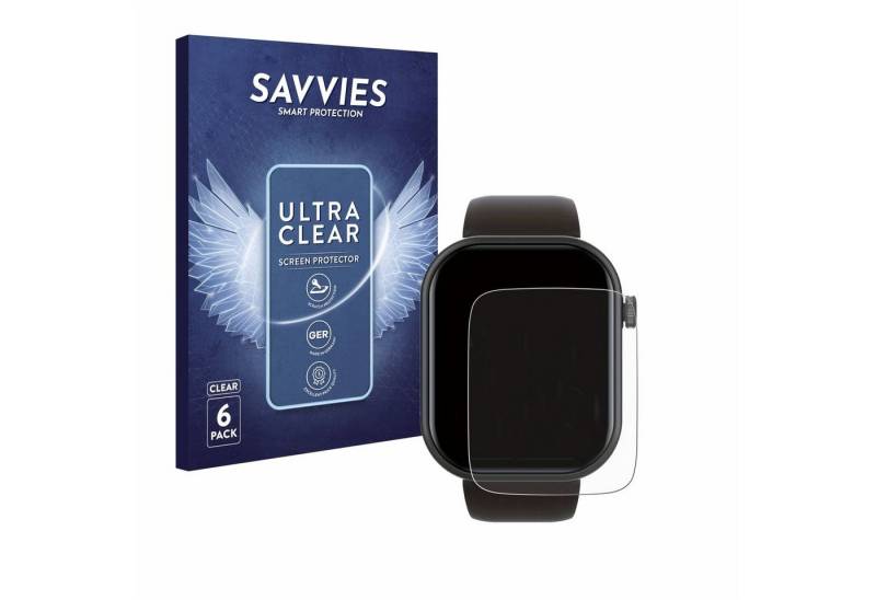 Savvies Schutzfolie für Smartwatch IDW13 1.8, Displayschutzfolie, 6 Stück, Folie klar" von Savvies
