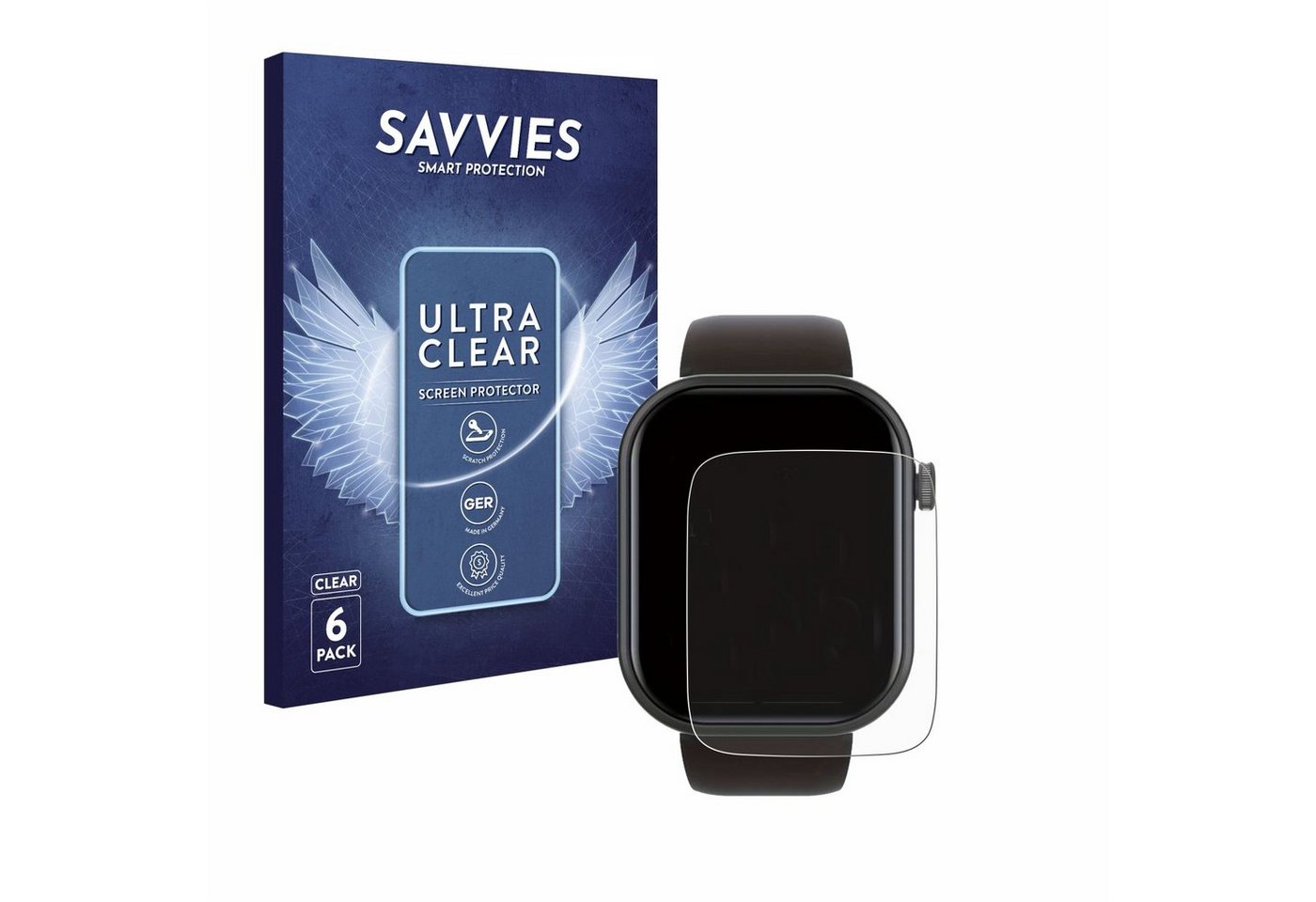 Savvies Schutzfolie für Smartwatch IDW15 1.8, Displayschutzfolie, 6 Stück, Folie klar" von Savvies