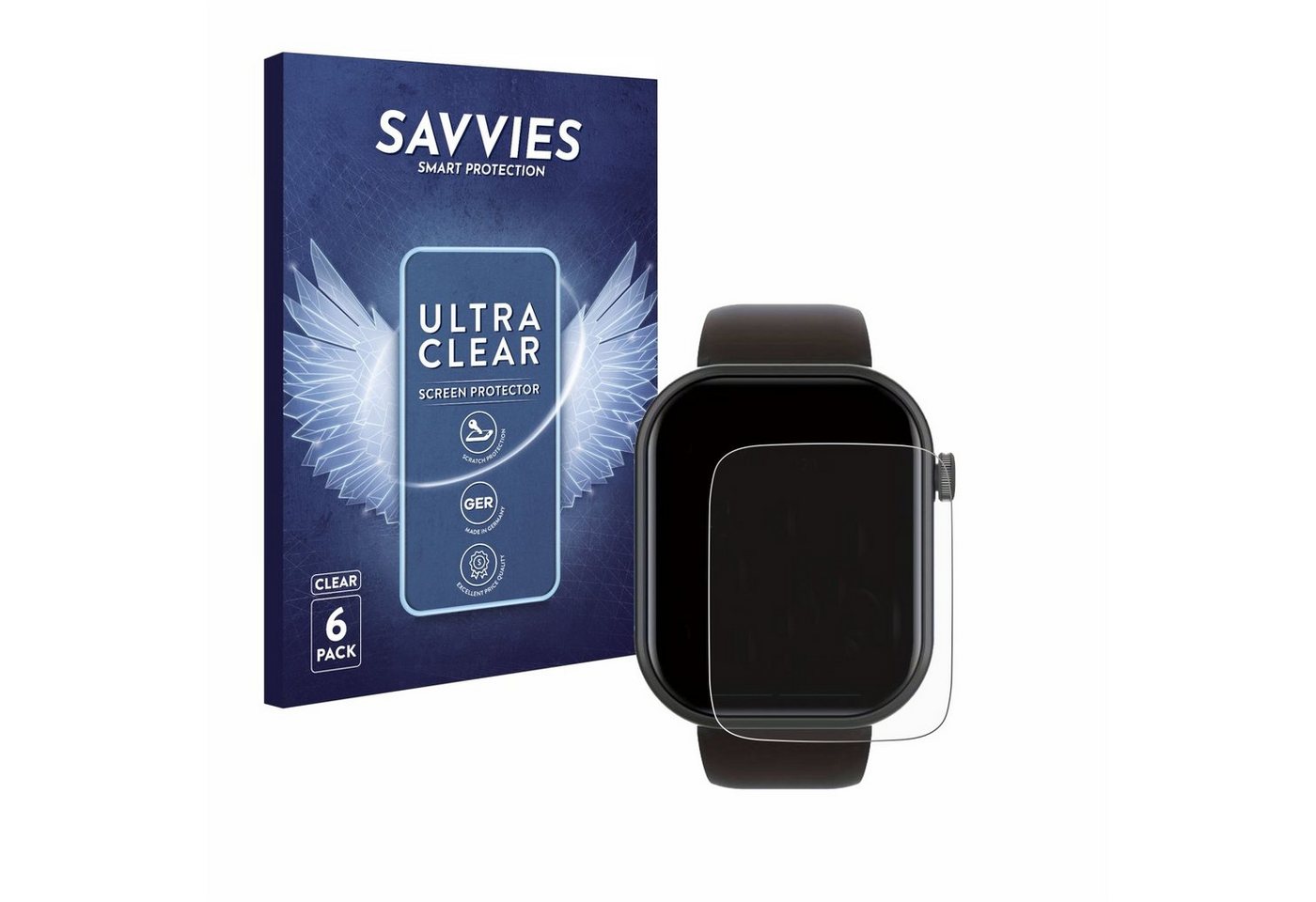 Savvies Schutzfolie für Smartwatch IDW19 1.8, Displayschutzfolie, 6 Stück, Folie klar" von Savvies