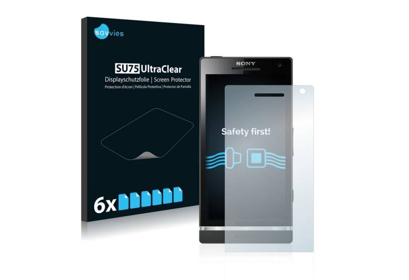 Savvies Schutzfolie für Sony Ericsson Xperia S LT26i, Displayschutzfolie, 6 Stück, Folie klar von Savvies