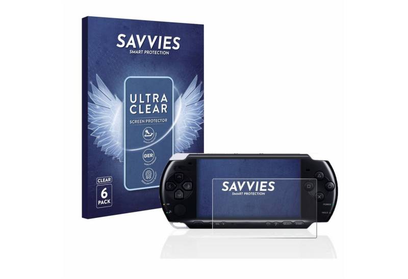 Savvies Schutzfolie für Sony PSP 3004, Displayschutzfolie, 6 Stück, Folie klar von Savvies