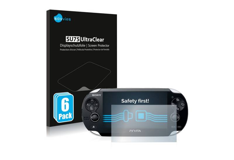 Savvies Schutzfolie für Sony Playstation PS Vita, Displayschutzfolie, 6 Stück, Folie klar von Savvies