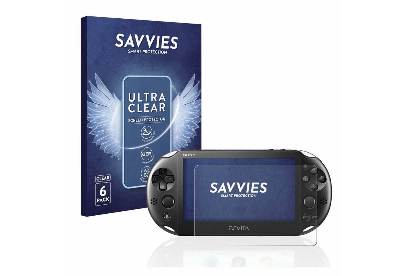 Savvies Schutzfolie für Sony Playstation PS Vita Slim, Displayschutzfolie, 6 Stück, Folie klar von Savvies