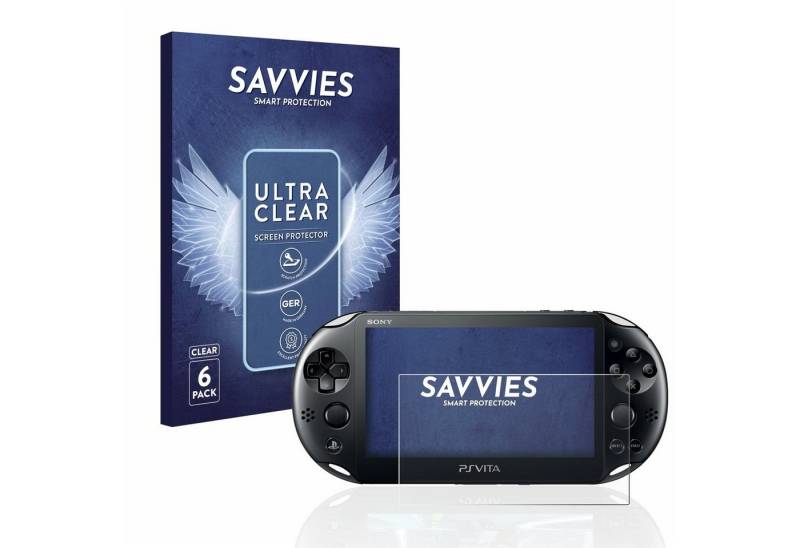 Savvies Schutzfolie für Sony Playstation Vita, Displayschutzfolie, 6 Stück, Folie klar von Savvies