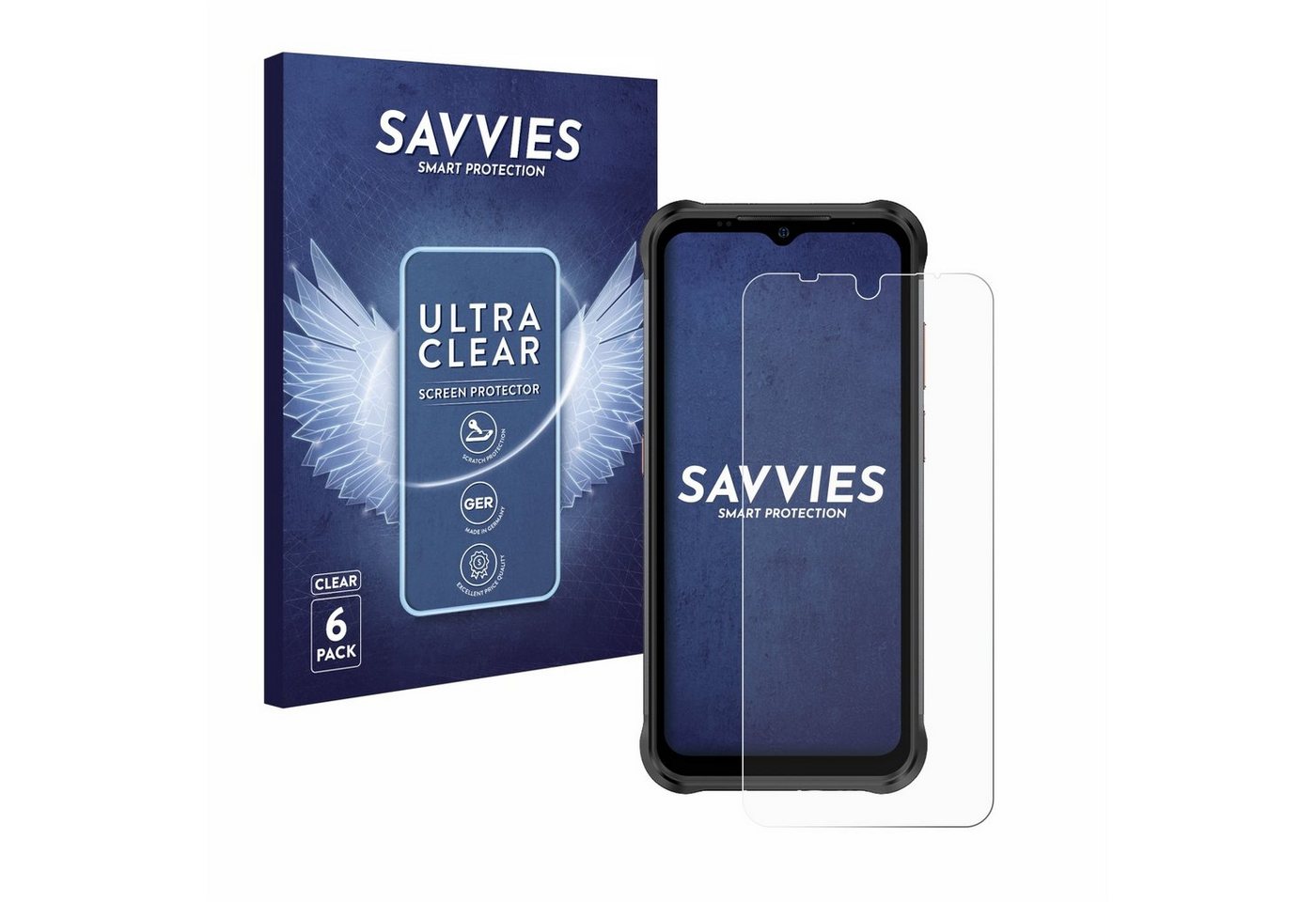 Savvies Schutzfolie für Ulefone Power Armor 14, Displayschutzfolie, 6 Stück, Folie klar von Savvies