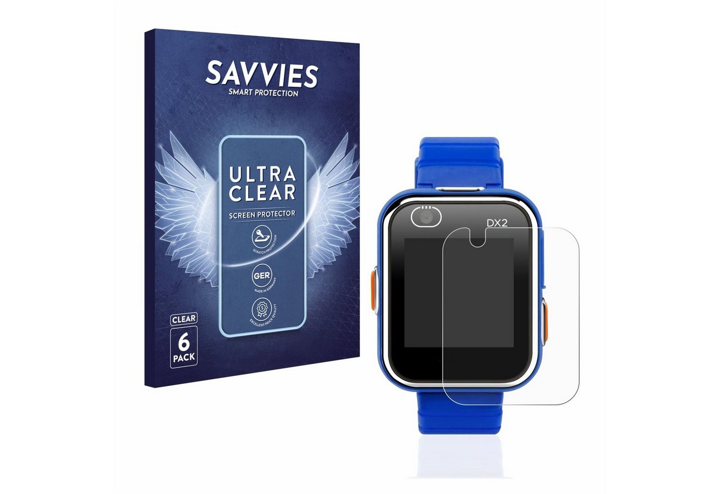 Savvies Displayschutzfolie Schutzfolie für Vtech Kidizoom Smart Watch DX2, 6 Stück, Displayschutz Schutz Folie Klar Transparent Savvies Displayschutzfolie Schutzfolie für Vtech Kidizoom Smart Watch DX2, 6 Stück, Displayschutz Schutz Folie Klar Transparent von Savvies