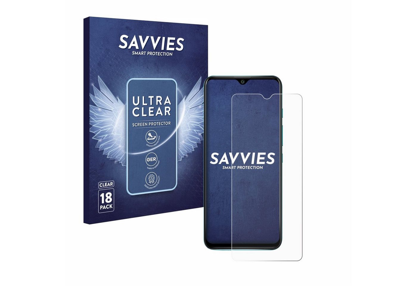 Savvies Schutzfolie für Wiko Power U30, Displayschutzfolie, 18 Stück, Folie klar von Savvies