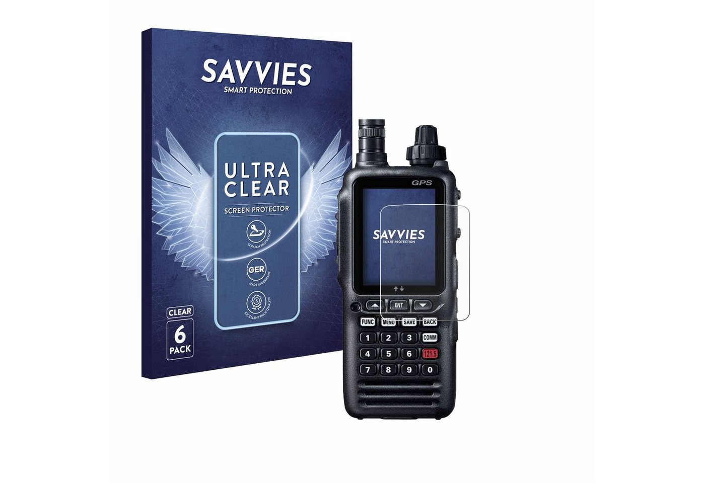 Savvies Schutzfolie für Yaesu FTA-850L, Displayschutzfolie, 6 Stück, Folie klar von Savvies