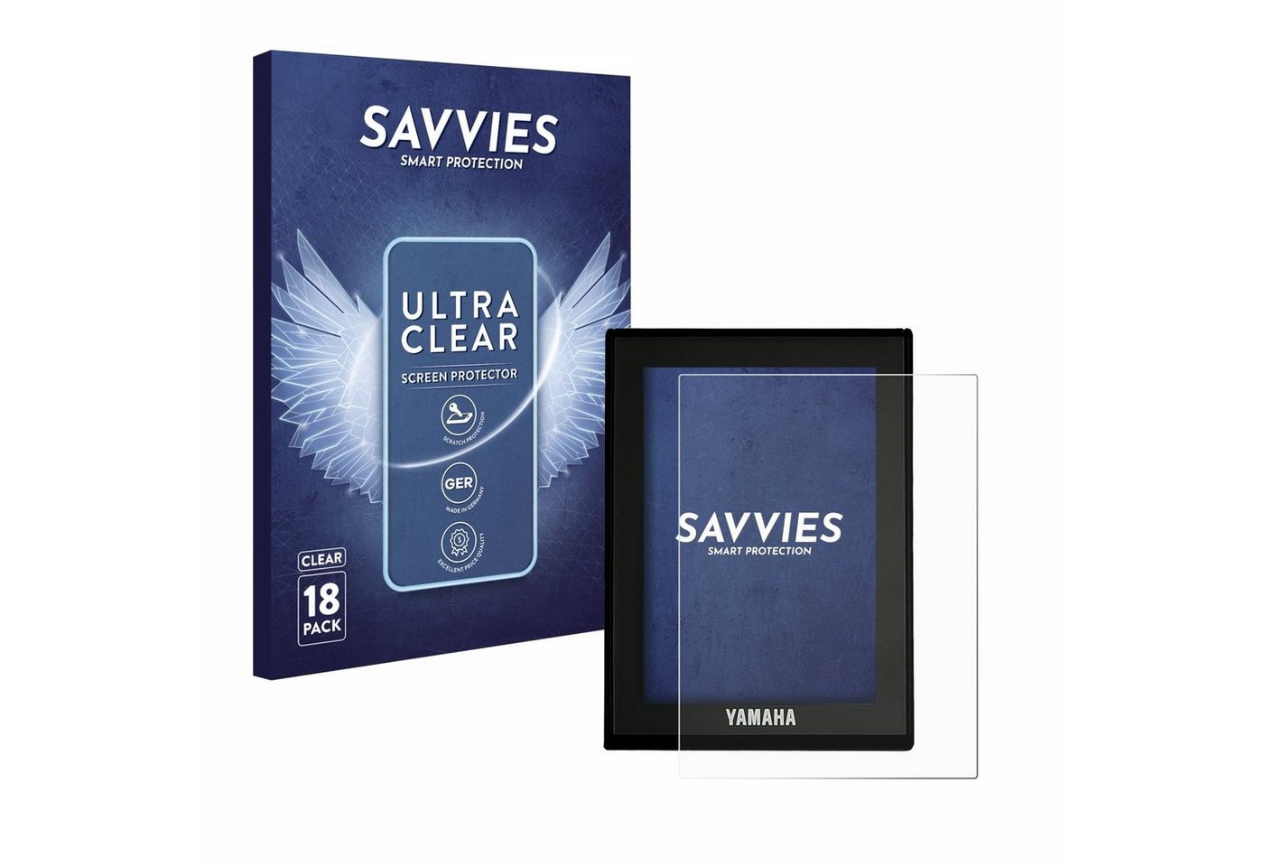 Savvies Schutzfolie für Yamaha LCD Display (E-Bike Display), Displayschutzfolie, 18 Stück, Folie klar von Savvies