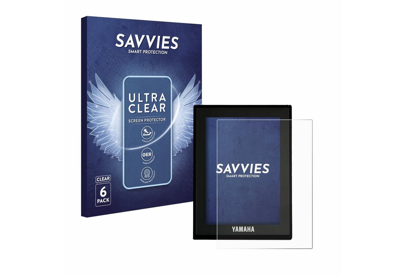 Savvies Schutzfolie für Yamaha LCD Display (E-Bike Display), Displayschutzfolie, 6 Stück, Folie klar von Savvies