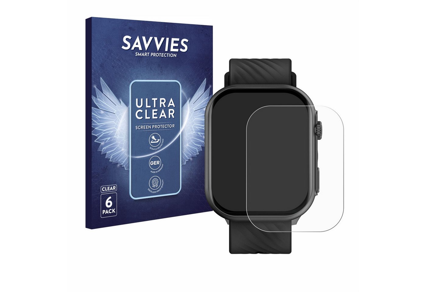 Savvies Schutzfolie für Yuede Smartwatch 2, Displayschutzfolie, 6 Stück, Folie klar" von Savvies
