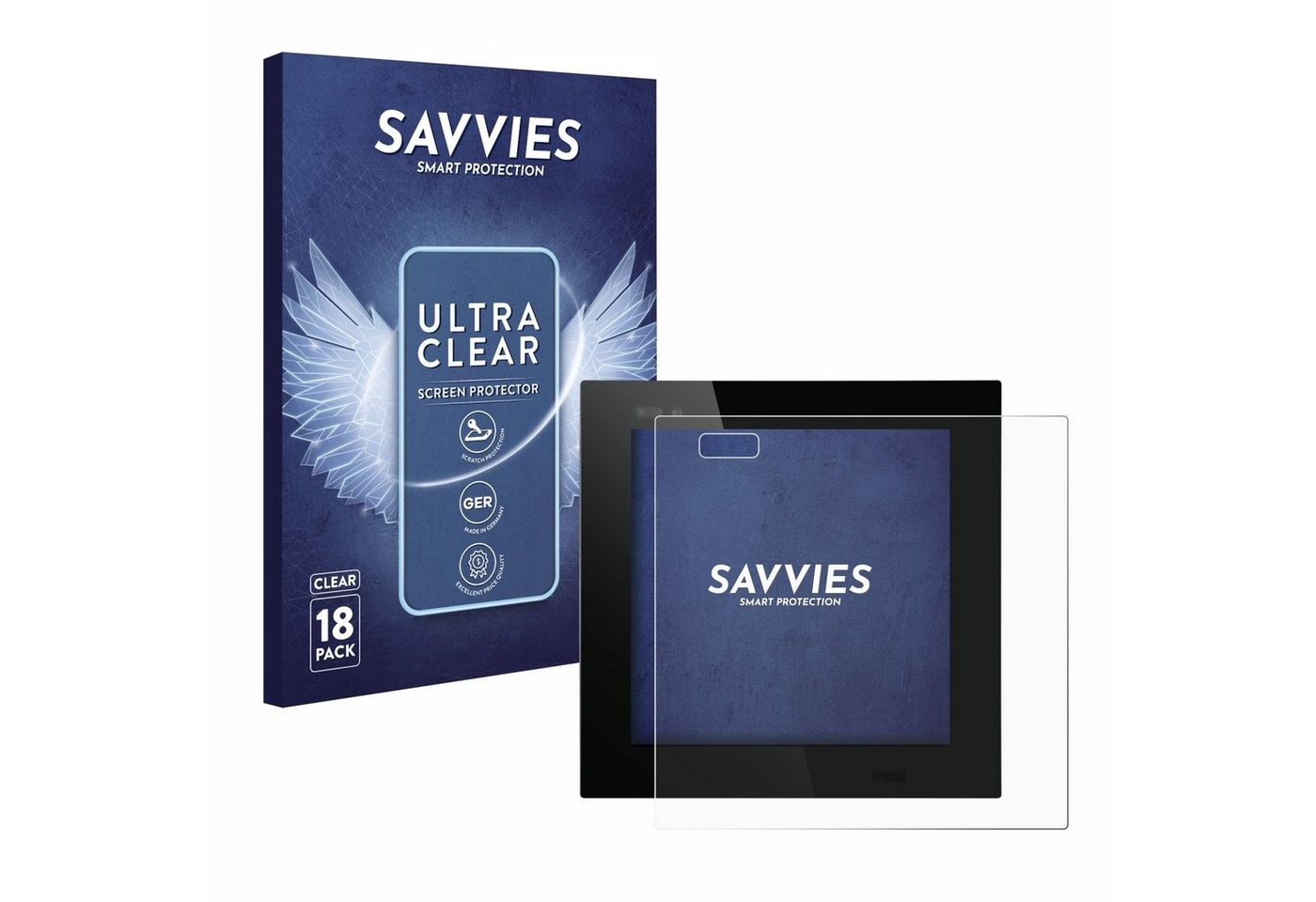 Savvies Schutzfolie für homematic IP Wired Glass Display - plus (HmIPW-WGD-PL), Displayschutzfolie, 18 Stück, Folie klar von Savvies