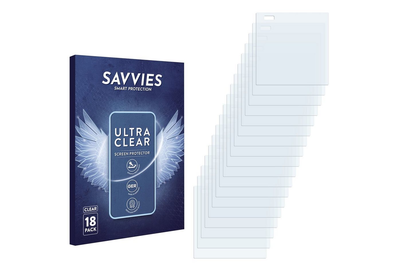 Savvies Displayschutzfolie Schutzfolie für homematic IP Wired Glass Display - plus (HmIPW-WGD-PL), 18 Stück, 18 Stück, Displayschutz Schutz Folie Klar Transparent von Savvies