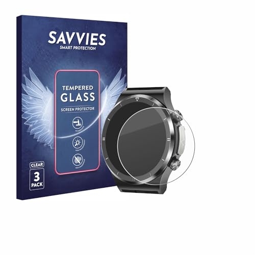 Savvies Panzer Schutz Glas für Hasakei T30 (1.39") (3 Stück) 9H Hartglas, Anti-Fingerprint, Displayschutz von Savvies