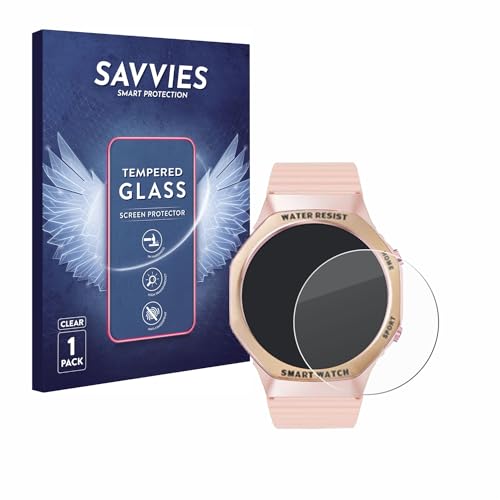 Savvies Schutzglas für Mutoy Smartwatch 1.32" (rund) 9H Hartglas, Anti-Fingerprint, Displayschutz von Savvies