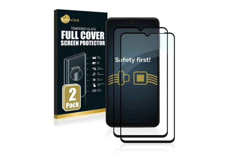 Savvies Displayschutzglas Xtreme Glass 2.5D Full Cover Panzerglas für Samsung Galaxy A13 5G (schwarz) für Samsung Galaxy A13, 2 Stück, Schutzglas klar von Savvies