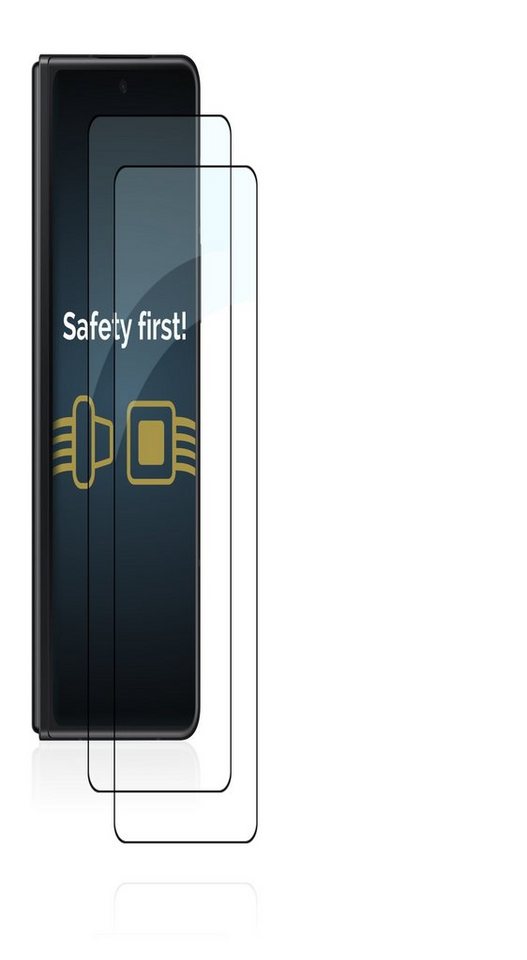 Savvies Displayschutzglas Xtreme Glass 2.5D Full Cover Panzerglas für Samsung Galaxy Z Fold 3 5G (schwarz) für Samsung Galaxy Z Fold 4 (Inneres Display), 2 Stück, Schutzglas klar von Savvies