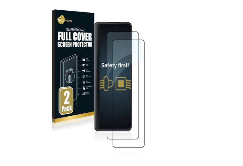 Savvies Displayschutzglas Xtreme Glass 2.5D Full Cover Panzerglas für Samsung Galaxy Z Fold 3 5G (schwarz) für Samsung Galaxy Z Fold 4 (Inneres Display), 2 Stück, Schutzglas klar von Savvies