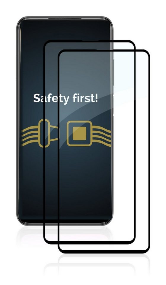 Savvies Displayschutzglas Xtreme Glass 2.5D Full Cover Panzerglas für Xiaomi Redmi Note 10 5G (schwarz) für Xiaomi Redmi Note 10 5G, 2 Stück, Schutzglas klar von Savvies