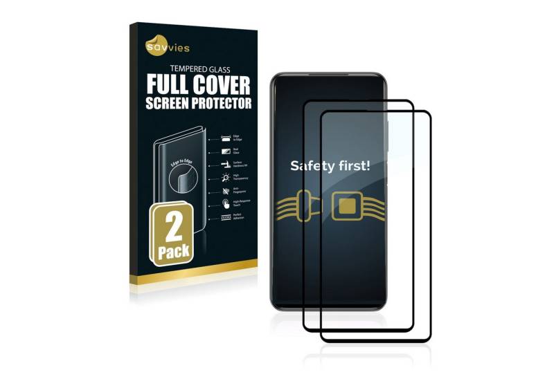 Savvies Displayschutzglas Xtreme Glass 2.5D Full Cover Panzerglas für Xiaomi Redmi Note 10 5G (schwarz) für Xiaomi Redmi Note 10 5G, 2 Stück, Schutzglas klar von Savvies