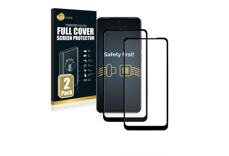 Savvies Displayschutzglas Xtreme Glass 2.5D Full Cover Panzerglas für Xiaomi Redmi Note 11S (schwarz) für Xiaomi Redmi Note 11S, 2 Stück, Schutzglas klar von Savvies