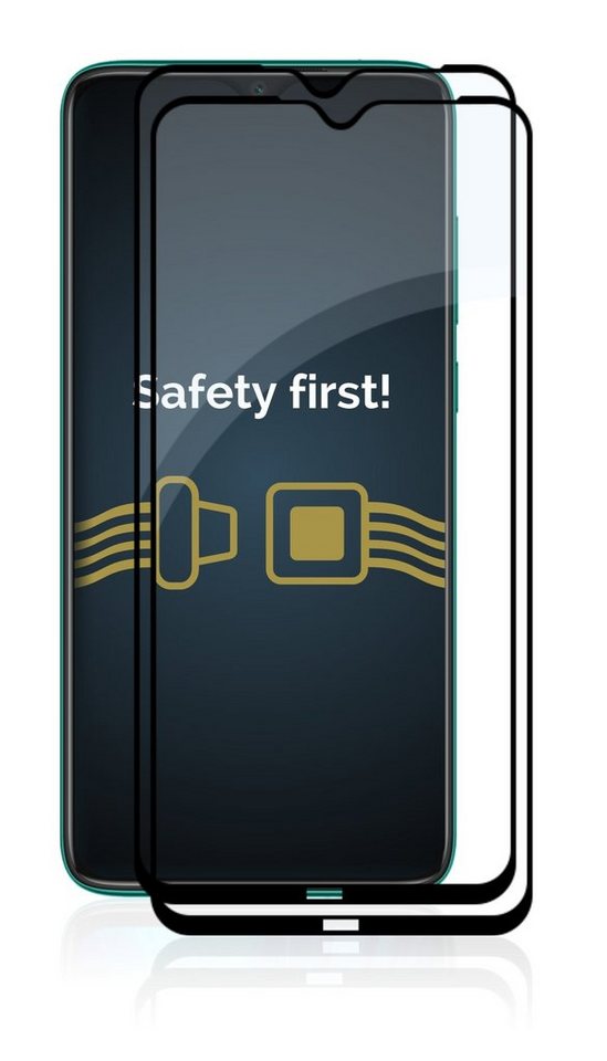 Savvies Displayschutzglas Xtreme Glass 2.5D Full Cover Panzerglas für Xiaomi Redmi Note 8 (2019) (schwarz) für Xiaomi Redmi Note 8 2019, 2 Stück, Schutzglas klar von Savvies
