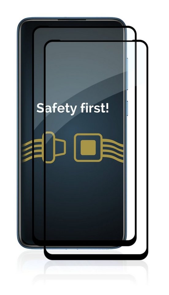 Savvies Displayschutzglas Xtreme Glass 2.5D Full Cover Panzerglas für Xiaomi Redmi Note 9 (schwarz) für Xiaomi Redmi Note 9, 2 Stück, Schutzglas klar von Savvies