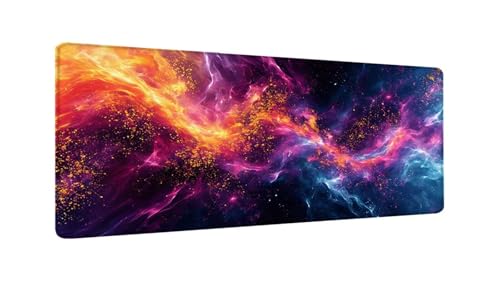 Bunte Wolken Mauspad XXL 800x300x3 MM Groß Gaming Mauspad Design Vernähte Kanten, Wetterfest Anti Rutsch Mousepad PC Laptop verbessert Präzision und Geschwindigkeit für Home Office, Geschenke W-563 Bunte Wolken Mauspad XXL 800x300x3 MM Groß Gaming Mauspad Design Vernähte Kanten, Wetterfest Anti Rutsch Mousepad PC Laptop verbessert Präzision und Geschwindigkeit für Home Office, Geschenke W-563 von Saweefog