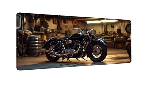 Gaming Mauspad Retro Motorrad Mauspad XXL 600x300x3 MM, Wetterfest Anti Rutsch Schreibtisch Mouse Pad verbessert Präzision und Geschwindigkeit, Gaming Zubehör für Home Zimmer Deko Aesthetic W-655 Gaming Mauspad Retro Motorrad Mauspad XXL 600x300x3 MM, Wetterfest Anti Rutsch Schreibtisch Mouse Pad verbessert Präzision und Geschwindigkeit, Gaming Zubehör für Home Zimmer Deko Aesthetic W-655 von Saweefog