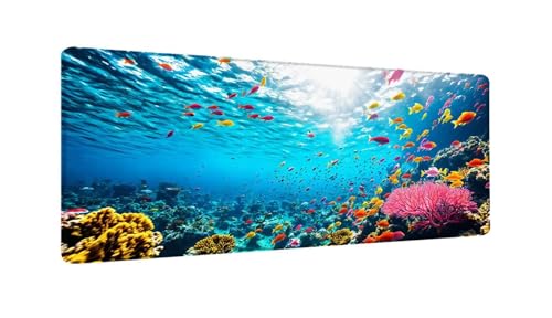 Gaming Mauspad Unterwasserwelt Mauspad XXL 800x400x3 MM, Wetterfest Anti Rutsch Schreibtisch Mouse Pad verbessert Präzision und Geschwindigkeit, Gaming Zubehör für Home Zimmer Deko Aesthetic W-665 Gaming Mauspad Unterwasserwelt Mauspad XXL 800x400x3 MM, Wetterfest Anti Rutsch Schreibtisch Mouse Pad verbessert Präzision und Geschwindigkeit, Gaming Zubehör für Home Zimmer Deko Aesthetic W-665 von Saweefog