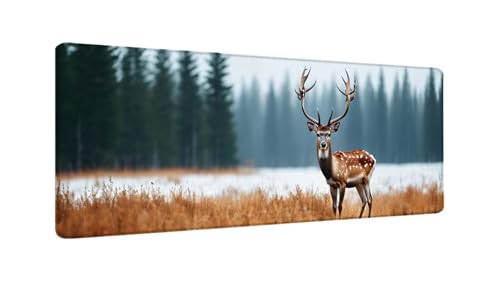Hirsch Tier Mauspad XXL 500x250x3 MM Groß Gaming Mauspad Design Vernähte Kanten, Wetterfest Anti Rutsch Mousepad PC Laptop verbessert Präzision und Geschwindigkeit für Home Office, Geschenke W-793 Hirsch Tier Mauspad XXL 500x250x3 MM Groß Gaming Mauspad Design Vernähte Kanten, Wetterfest Anti Rutsch Mousepad PC Laptop verbessert Präzision und Geschwindigkeit für Home Office, Geschenke W-793 von Saweefog