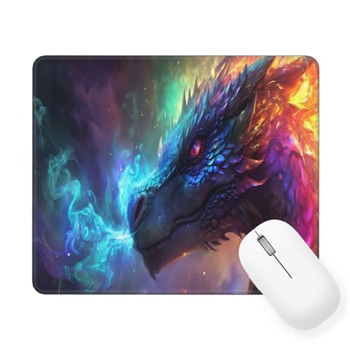 Mousepad Tier Mauspad Kleine 220 x 180 mm, Drachen Mauspad mit Rutschfester Gummiunterseite, Wasserdichtes Mouse Pad, Mini Gaming Mauspad für Damen, Herren, Kabellose Maus Laptop Büro Zuhause W-276 von Saweefog