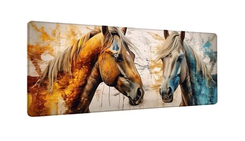 Schreibtischunterlage 70x40 cm XXL Mauspad Pferd Tier Mousepad mit Genähten Kanten, Wasserfest Mouse Pad mit rutschfeste Unterseite, Desk Zubehör für Büro Zimmer Deko, Geschenke für Männer W-822 Schreibtischunterlage 70x40 cm XXL Mauspad Pferd Tier Mousepad mit Genähten Kanten, Wasserfest Mouse Pad mit rutschfeste Unterseite, Desk Zubehör für Büro Zimmer Deko, Geschenke für Männer W-822 von Saweefog