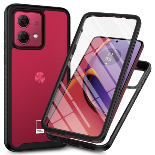Schutzhülle für Motorola Moto G84 5G, mit integriertem Displayschutz, 360° Rundumschutz, strapazierfähig, kratzfest, stoßfest, dünn, Silikon, transparent, für Motorola Moto G84, Schwarz Schutzhülle für Motorola Moto G84 5G, mit integriertem Displayschutz, 360° Rundumschutz, strapazierfähig, kratzfest, stoßfest, dünn, Silikon, transparent, für Motorola Moto G84, Schwarz von Sawiqpd