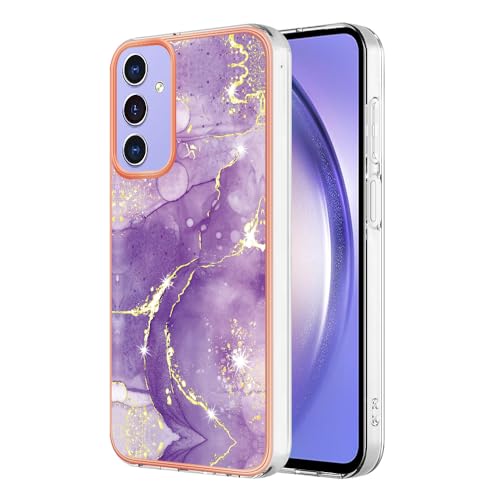Samsung Galaxy A15 Hülle, Glitzer Sparkle Marmor Effekt Weiche Silikon Handyhülle Slim Dünn TPU Bumper Stoßfest Kratzfest Shell Schutzhülle Back Case für Samsung A15 5G/4G Lila von Sawiqpd