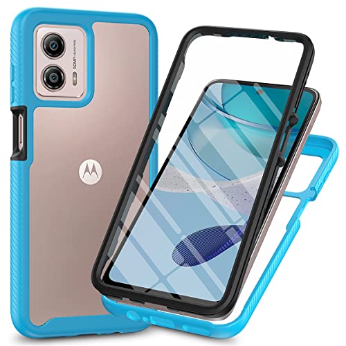 Sawiqpd Schutzhülle für Motorola Moto G24 / G04, Moto E14 mit integriertem Displayschutz, 360° Rundumschutz, strapazierfähig, kratzfest, stoßfest, schlanke Silikon-Schutzhülle, Hellblau Sawiqpd Schutzhülle für Motorola Moto G24 / G04, Moto E14 mit integriertem Displayschutz, 360° Rundumschutz, strapazierfähig, kratzfest, stoßfest, schlanke Silikon-Schutzhülle, Hellblau von Sawiqpd