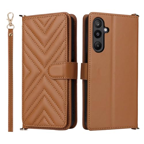 Sawiqpd Schutzhülle für Samsung Galaxy A36 5G / A56 5G, Brieftaschenformat, PU-Leder, Klapphülle mit 6 Kartenfächern, Kickstand, stoßfeste Schutzhülle für Samsung A36/A56 5G, mit Handschlaufe, Braun Sawiqpd Schutzhülle für Samsung Galaxy A36 5G / A56 5G, Brieftaschenformat, PU-Leder, Klapphülle mit 6 Kartenfächern, Kickstand, stoßfeste Schutzhülle für Samsung A36/A56 5G, mit Handschlaufe, Braun von Sawiqpd