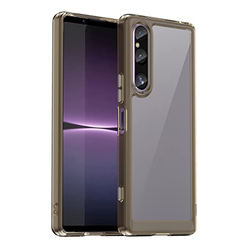 Sawiqpd Sony Xperia 1 VI Clear Phone Case, Ultra Thin Soft Silicone TPU Bumper Anti-Scratch Crystal Shockproof Military Grade Protective Cover for Sony Xperia 1 VI (6th Gen) 2024, Transparent Grey von Sawiqpd