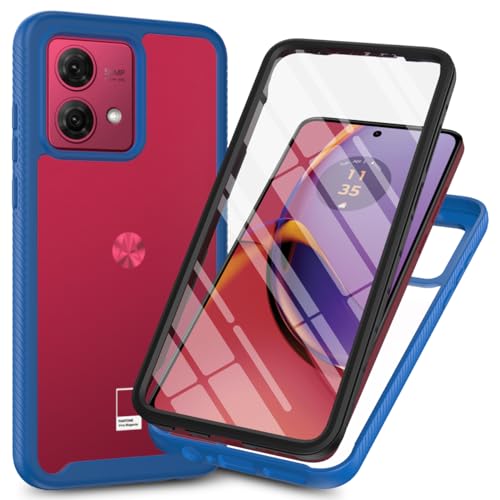 Schutzhülle für Motorola Moto G84 5G, mit integriertem Displayschutz, 360° Rundumschutz, strapazierfähig, kratzfest, stoßfest, dünn, Silikon, transparent, für Motorola Moto G84, Blau Schutzhülle für Motorola Moto G84 5G, mit integriertem Displayschutz, 360° Rundumschutz, strapazierfähig, kratzfest, stoßfest, dünn, Silikon, transparent, für Motorola Moto G84, Blau von Sawiqpd