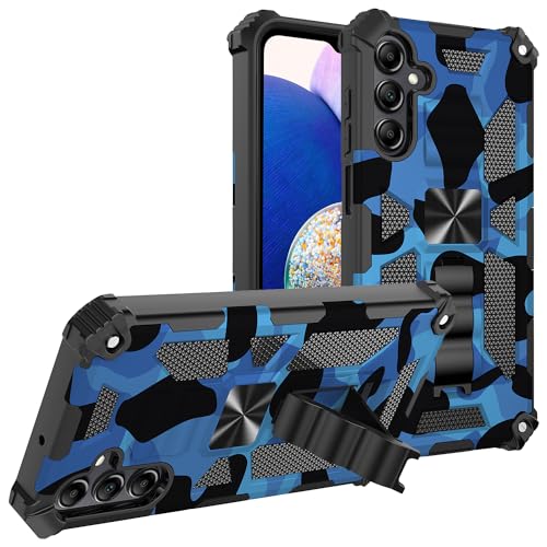 Schutzhülle für Samsung Galaxy A15, Camouflage-Design, militärische Qualität, weiches TPU, hart, Polycarbonat, robust, stoßfest, mit Ständer, Blau Schutzhülle für Samsung Galaxy A15, Camouflage-Design, militärische Qualität, weiches TPU, hart, Polycarbonat, robust, stoßfest, mit Ständer, Blau von Sawiqpd
