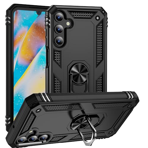 Schutzhülle für Samsung Galaxy A55 5G, Militärqualität, robust, gepanzert, mit magnetischem Metallring, Ständer, schmal, stoßfest, Schutzhülle für Samsung Galaxy A55 5G, Schwarz Schutzhülle für Samsung Galaxy A55 5G, Militärqualität, robust, gepanzert, mit magnetischem Metallring, Ständer, schmal, stoßfest, Schutzhülle für Samsung Galaxy A55 5G, Schwarz von Sawiqpd