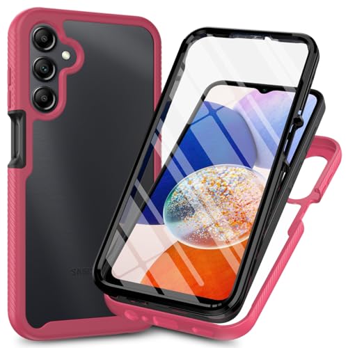 Schutzhülle für Samsung Galaxy A55 5G, mit integriertem Displayschutz, 360° Rundumschutz, strapazierfähig, kratzfest, stoßfest, dünn, Silikon, transparent, für Samsung A55 5G, Rot Schutzhülle für Samsung Galaxy A55 5G, mit integriertem Displayschutz, 360° Rundumschutz, strapazierfähig, kratzfest, stoßfest, dünn, Silikon, transparent, für Samsung A55 5G, Rot von Sawiqpd