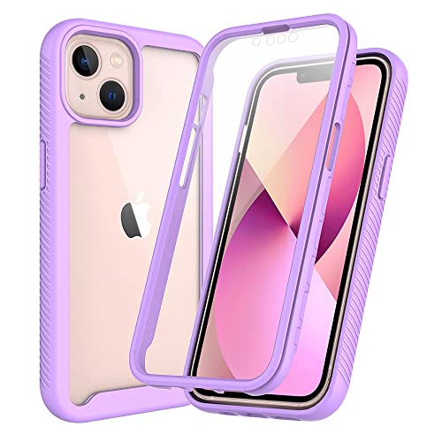 Schutzhülle für iPhone 12 Mini mit integriertem Displayschutz, 360° Rundumschutzhülle, strapazierfähig, kratzfest, stoßfest, dünn, Silikon, transparent, für iPhone 12 Mini 5,4 Zoll (13,7 cm), Lila von Sawiqpd