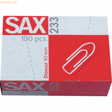 Sax Briefklammern 30mm verzinkt VE=100 Stück von Sax