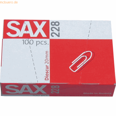 Sax Briefklammern verzinkt 20mm VE=100 Stück von Sax