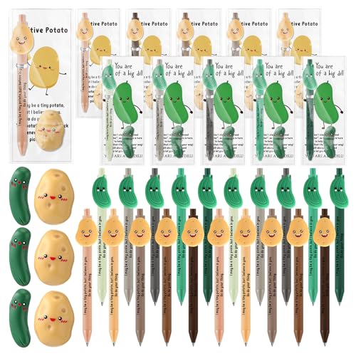 Sayglossy 24 Sets Wertschätzungsgeschenke für Mitarbeiter, Großpackung, Postive-Kartoffelgurkenstift mit Mini-Lesezeichen aus Kunstharz, emotionale Unterstützung, Geschenke für Kollegen Sayglossy 24 Sets Wertschätzungsgeschenke für Mitarbeiter, Großpackung, Postive-Kartoffelgurkenstift mit Mini-Lesezeichen aus Kunstharz, emotionale Unterstützung, Geschenke für Kollegen von Sayglossy