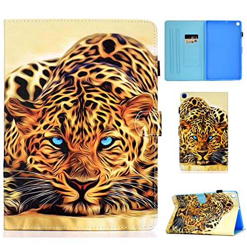 Sbaicen Lenovo Tab M10 FHD Plus Hülle (TB-X606X / TB-X606F), PU Leder Flip Case Cover, Tablet Schutzhülle mit Standfunktion und Kartensteckplatz - Blauäugiger Löwe von Sbaicen