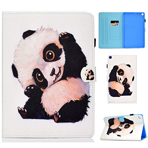 Sbaicen Lenovo Tab M10 FHD Plus Hülle (TB-X606X / TB-X606F), PU Leder Flip Case Cover , Tablet Schutzhülle mit Standfunktion und Kartensteckplatz - Panda-Fotos von Sbaicen