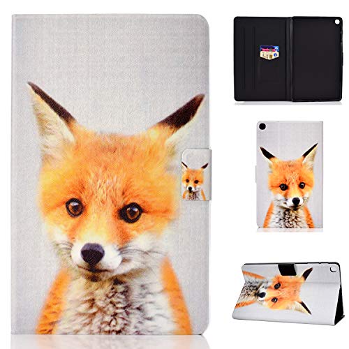 Sbaicen Samsung Galaxy Tab A 10.1 Zoll 2019 Hülle (SM-T510/ SM-T515), PU Leder Flip Case Cover, Tablet Schutzhülle mit Standfunktion und Kartensteckplatz - Kleiner Fuchs von Sbaicen